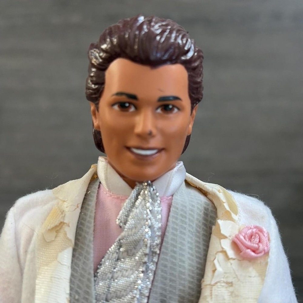 Vintage 80s 90s Mattel Barbie Ken Superstar Doll White Wedding Groom Tux Tuxedo